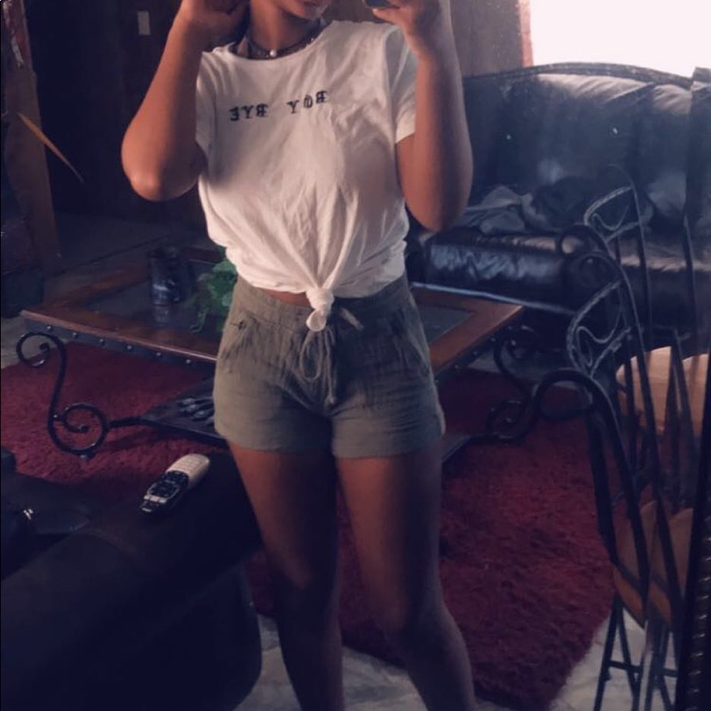 Army green shorts